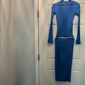 Zara 2 piece Blue Skirt Set